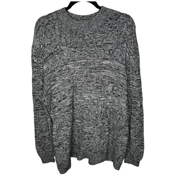 PACSUN GOLDEN STATE Black White Chunky Long Crewneck Knit Sweater Men size:L - Picture 1 of 7